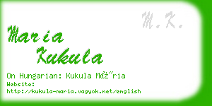 maria kukula business card